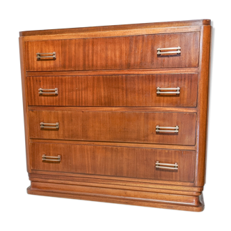 Art Deco banker's chest of drawers circa 1920 in mahogany and mahogany veneer