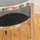 Vintage coffee table with 3 levels and rotating trays in chrome metal and smoked glass - Space Age 1970s.