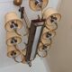 Vintage chandelier in gilded brass, chromed metal and plexiglass from the 1950s