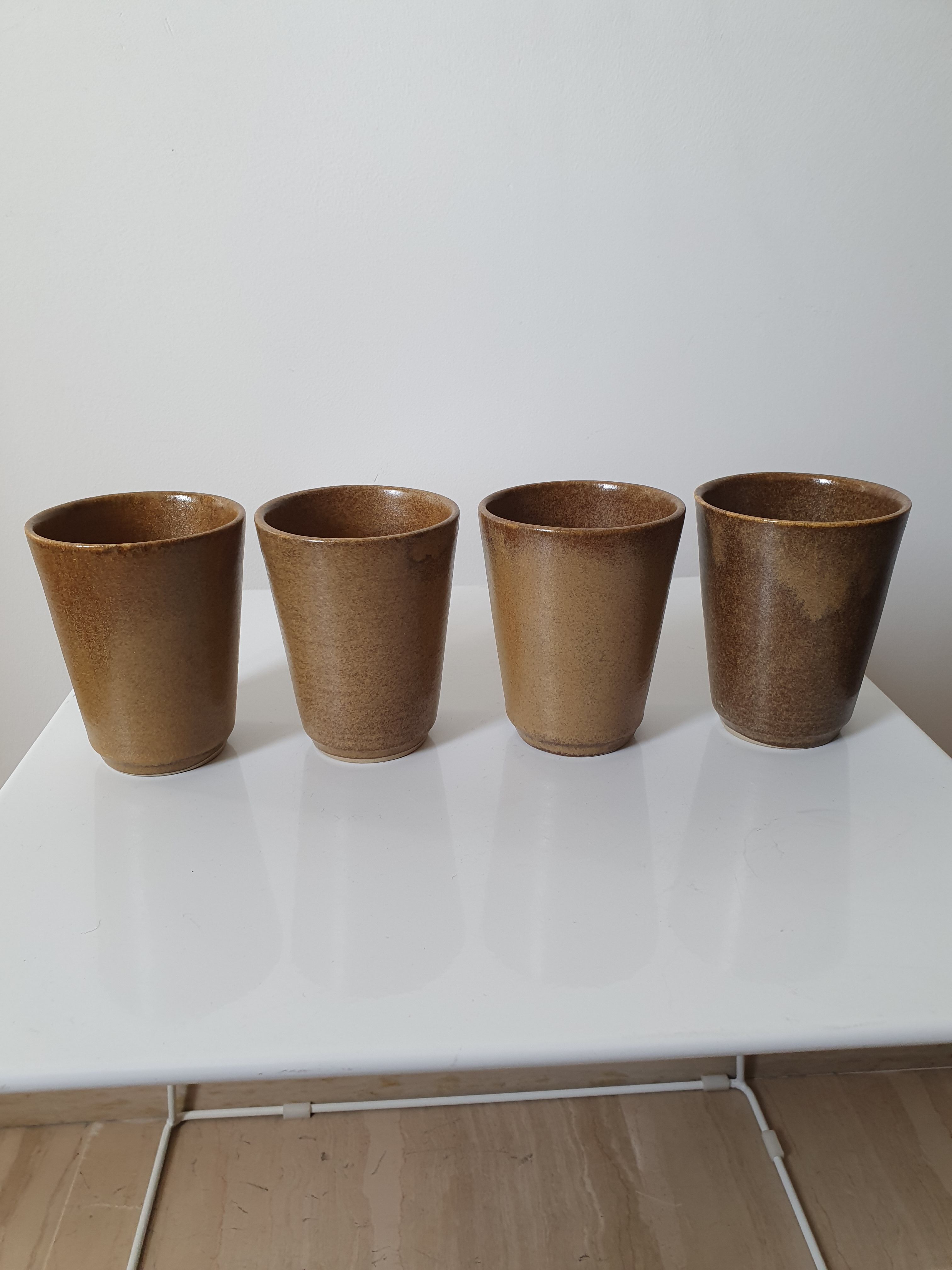 4 Digoin sandstone coffee cups