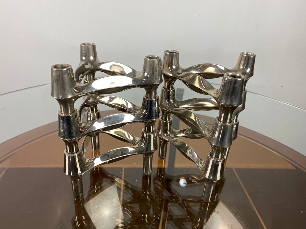 Lot of 6 BMF Nagel modular candlesticks 1970