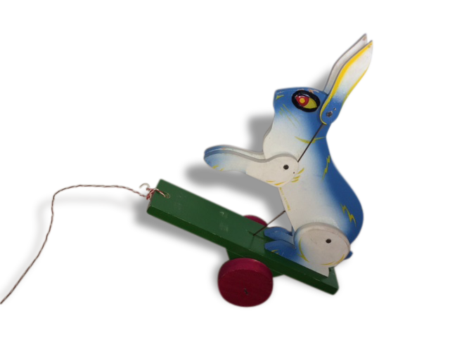 Rabbit wood painted to draw