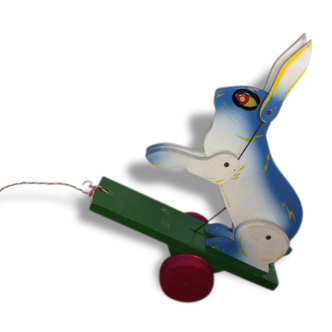 Rabbit wood painted to draw