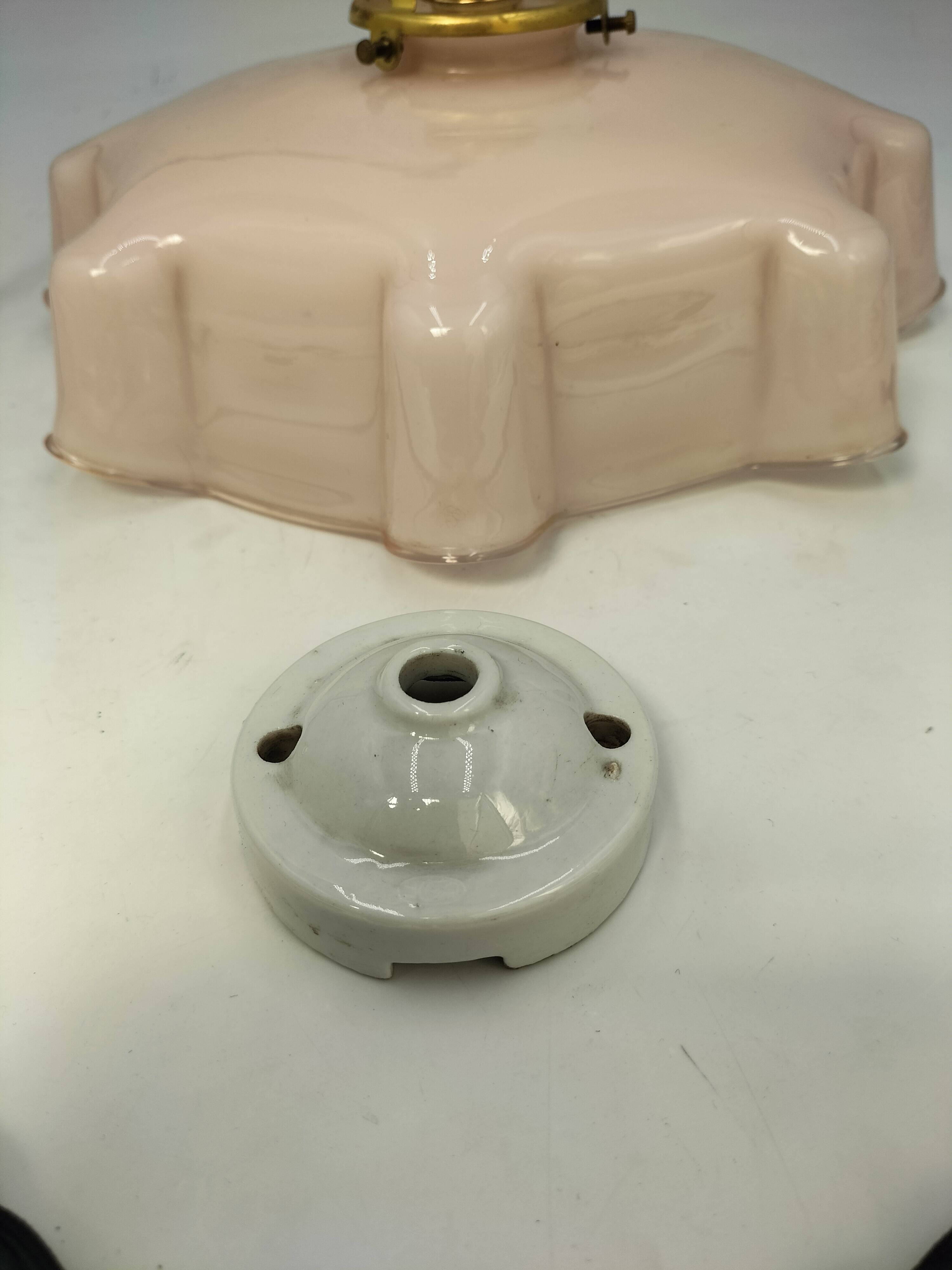 Pink opaline pendant light