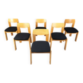 Chaises de salle à manger brutalistes vintage, ensemble de 6