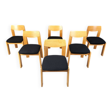 Vintage brutalist dining chairs, set of 6