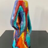 Vase céramique multicolore