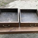 Antique cherry farmhouse table with 2 drawers and 1 pull-out