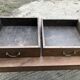 Antique cherry farmhouse table with 2 drawers and 1 pull-out