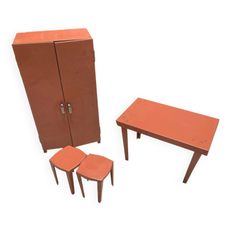Mobilier de poupée ancien métal annees 50