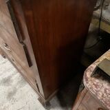 Antique 19th-century wooden chest of drawers with a marble top