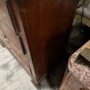 Antique 19th-century wooden chest of drawers with a marble top