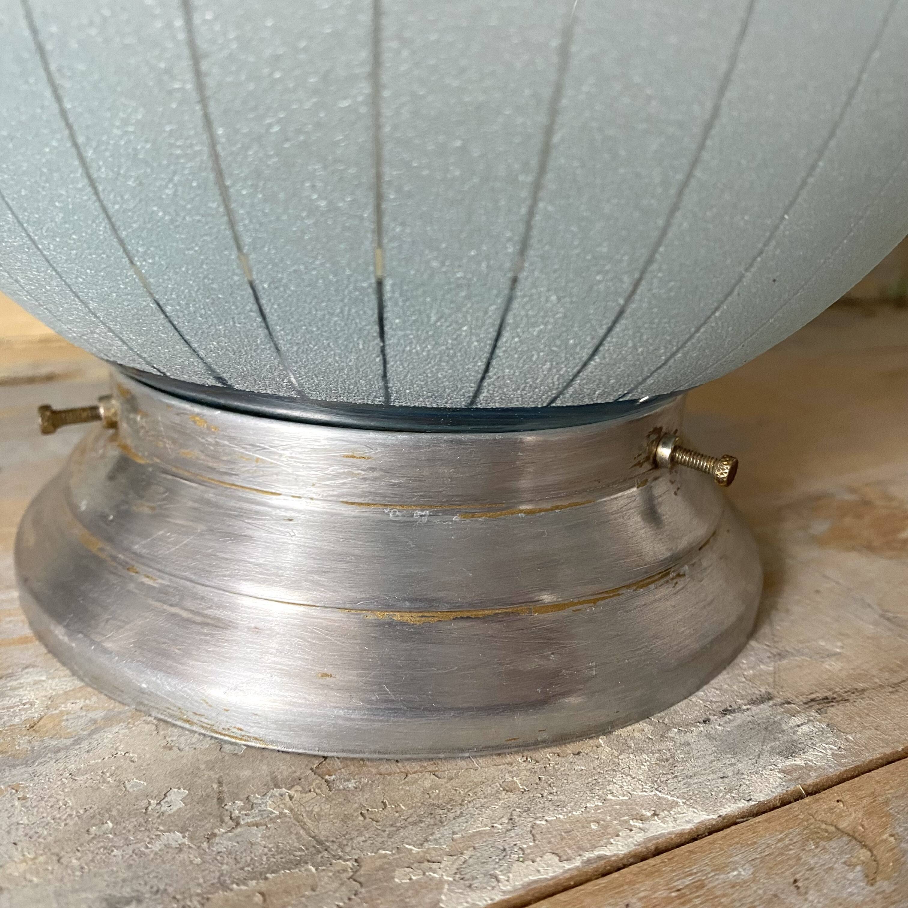 Art Deco blue granite and gold ball ceiling light