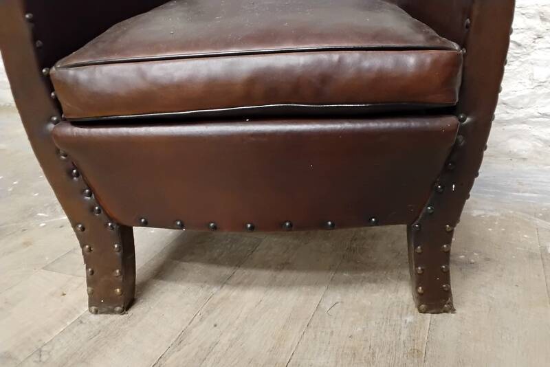 Studded club chair