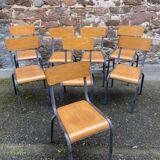8 vintage industrial school chairs for communities mullca delagrave tube & wood french school chair