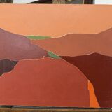 Abstract landscape tableau from Provence – Luberon – oil on canvas signed Miche