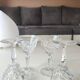 Lot 4 x White wine glasses with flared necks. Crisscross/water drop patterns..