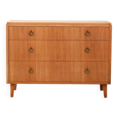 Commode en orme Art Déco scandinave des années 1930-1940