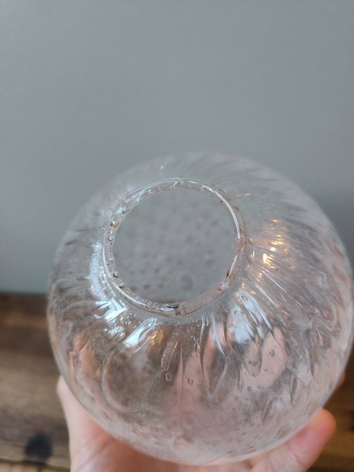 Vintage glass lamp globe, bubble style.