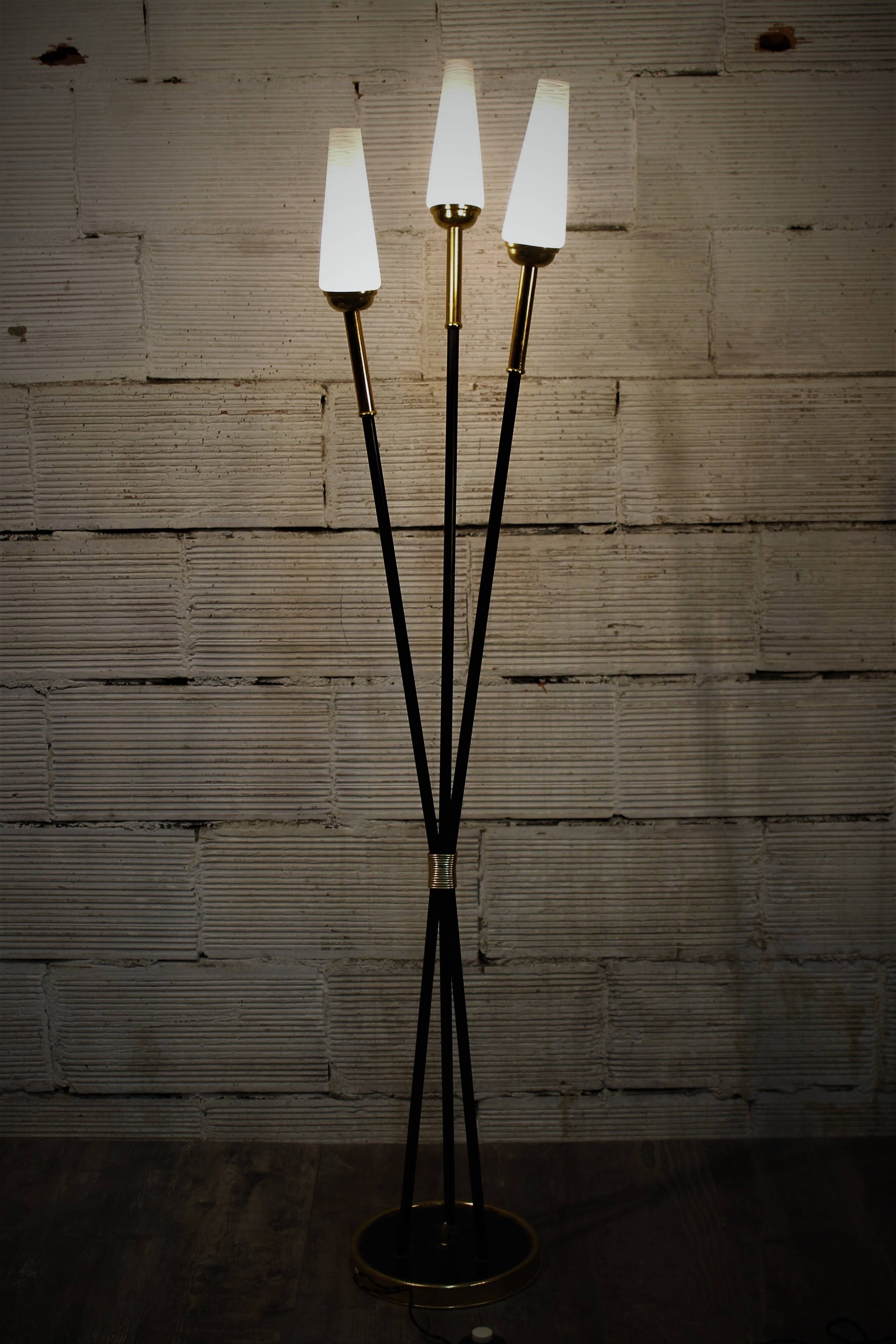 "3 cones" arm floor lamp 1950s