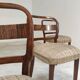 Set of 4 Fischel art deco chairs, fabric and walnut, year 30