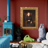 Tableau portrait de dame belge huile sur toile daté 1920