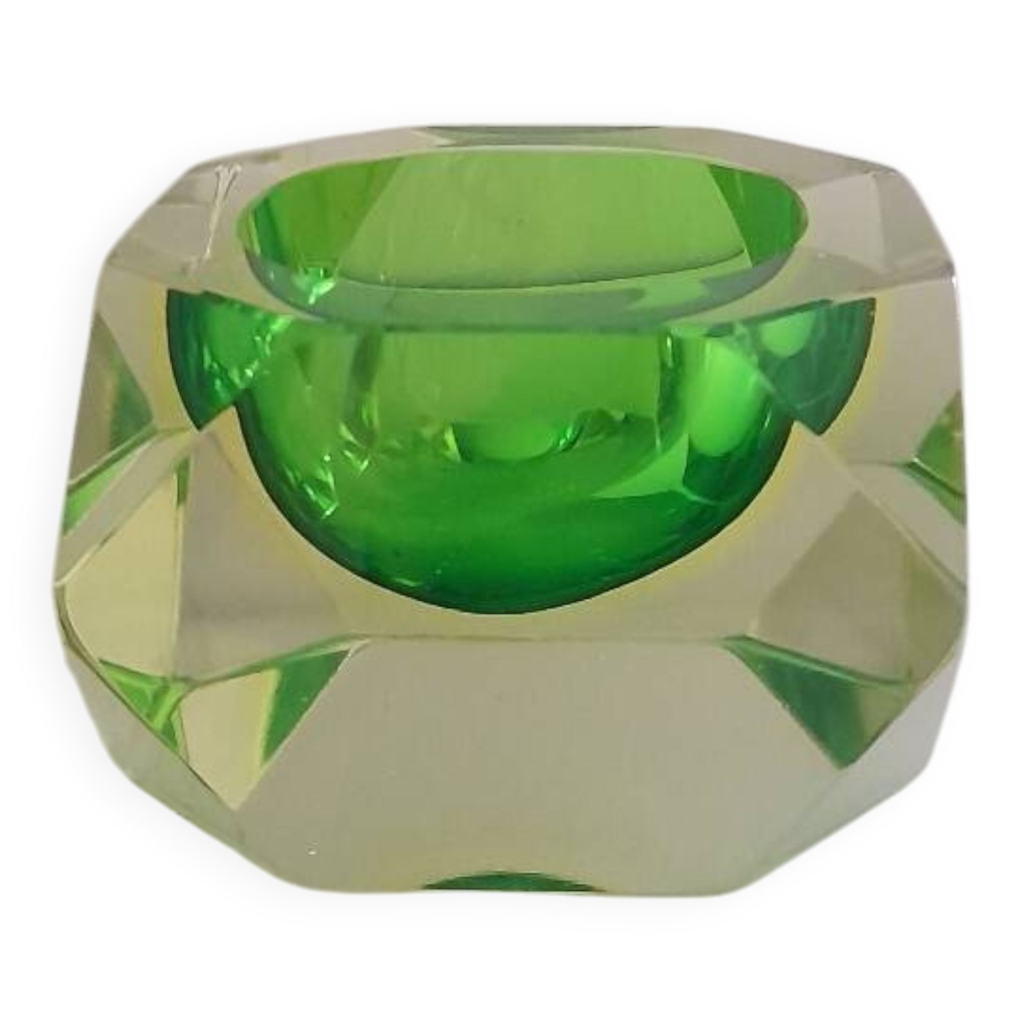 Cendrier ou vide poche en verre de Murano Sommerso