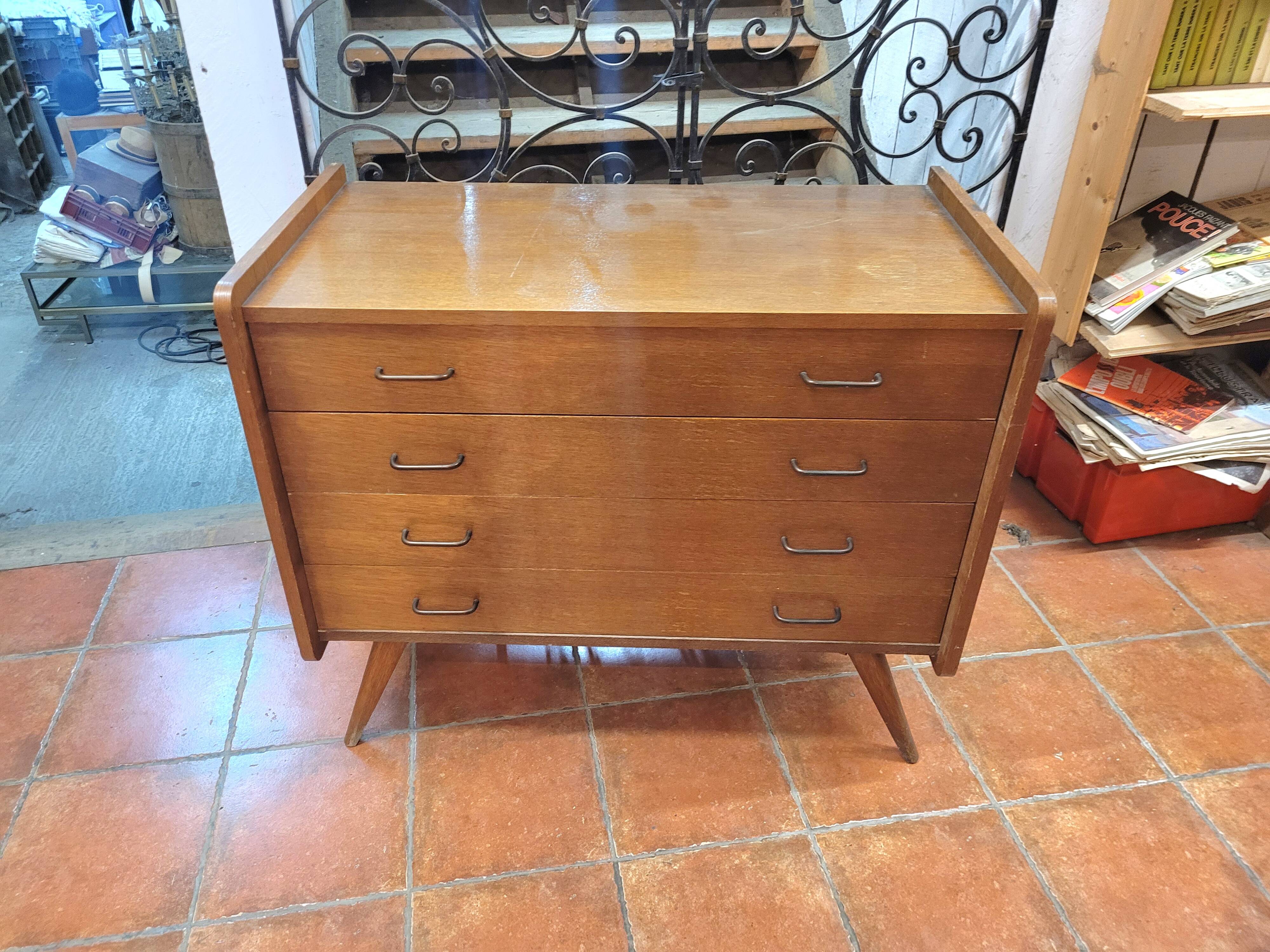Vintage oak chest of drawers from the 60s