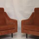 Paire de fauteuils cube en velours style Italien années 70