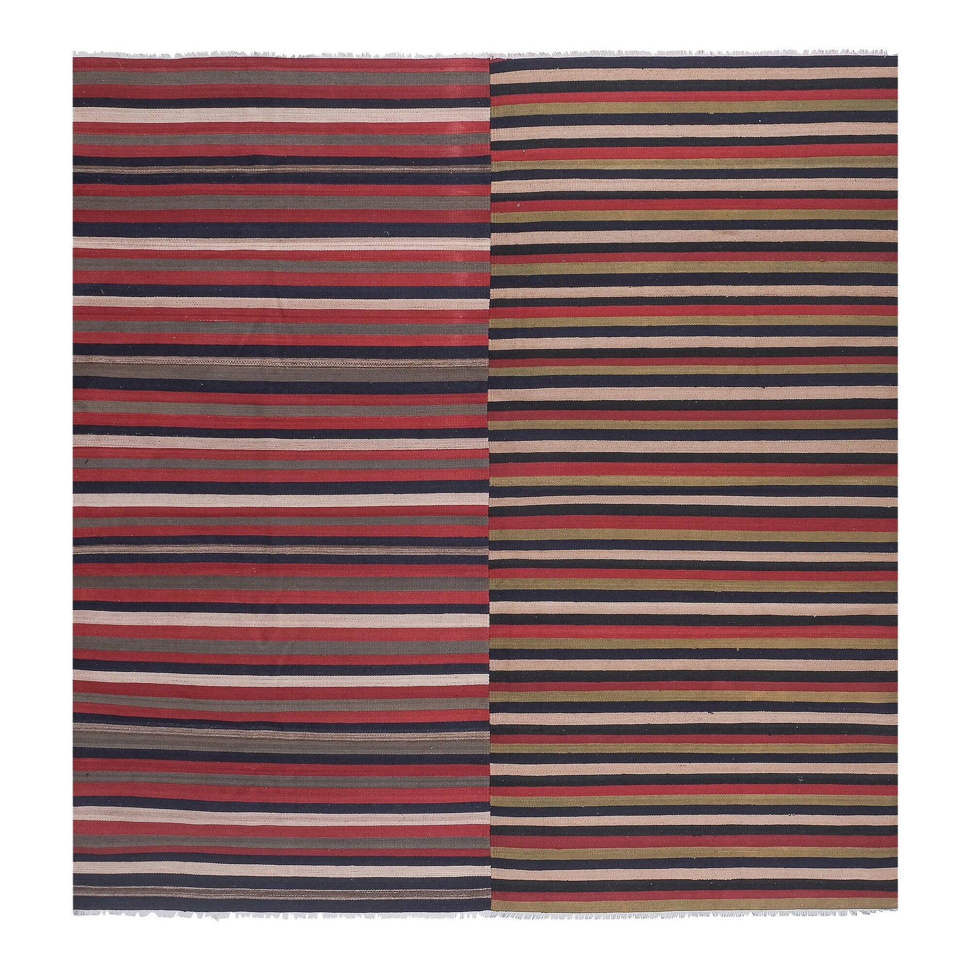 Vintage Turkish kilim handwoven 281x290 cm