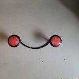 60's wall coat rack with 2 hooks