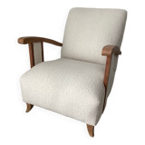 Vintage armchair completely restored with a French terry fabric
