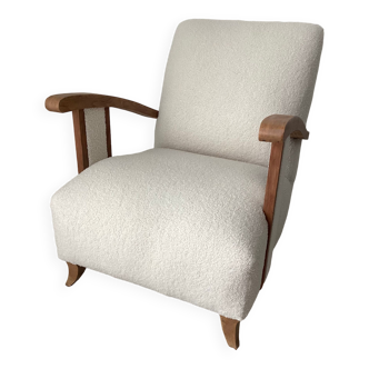 Vintage armchair completely restored with a French terry fabric