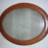 Miroir ovale cadre bois 74X58