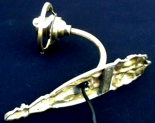 1930s Art Deco Wall Lamp Bronze / Brass Roses with Owl Decor