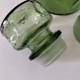 Carafe and matching tumblers in molded glass