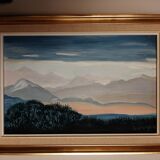 Oil on canvas " Mist on Lake Geneva and the Alps