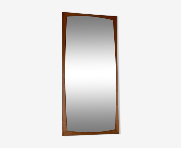 Miroir teck scandinave vintage 1960 34x77cm