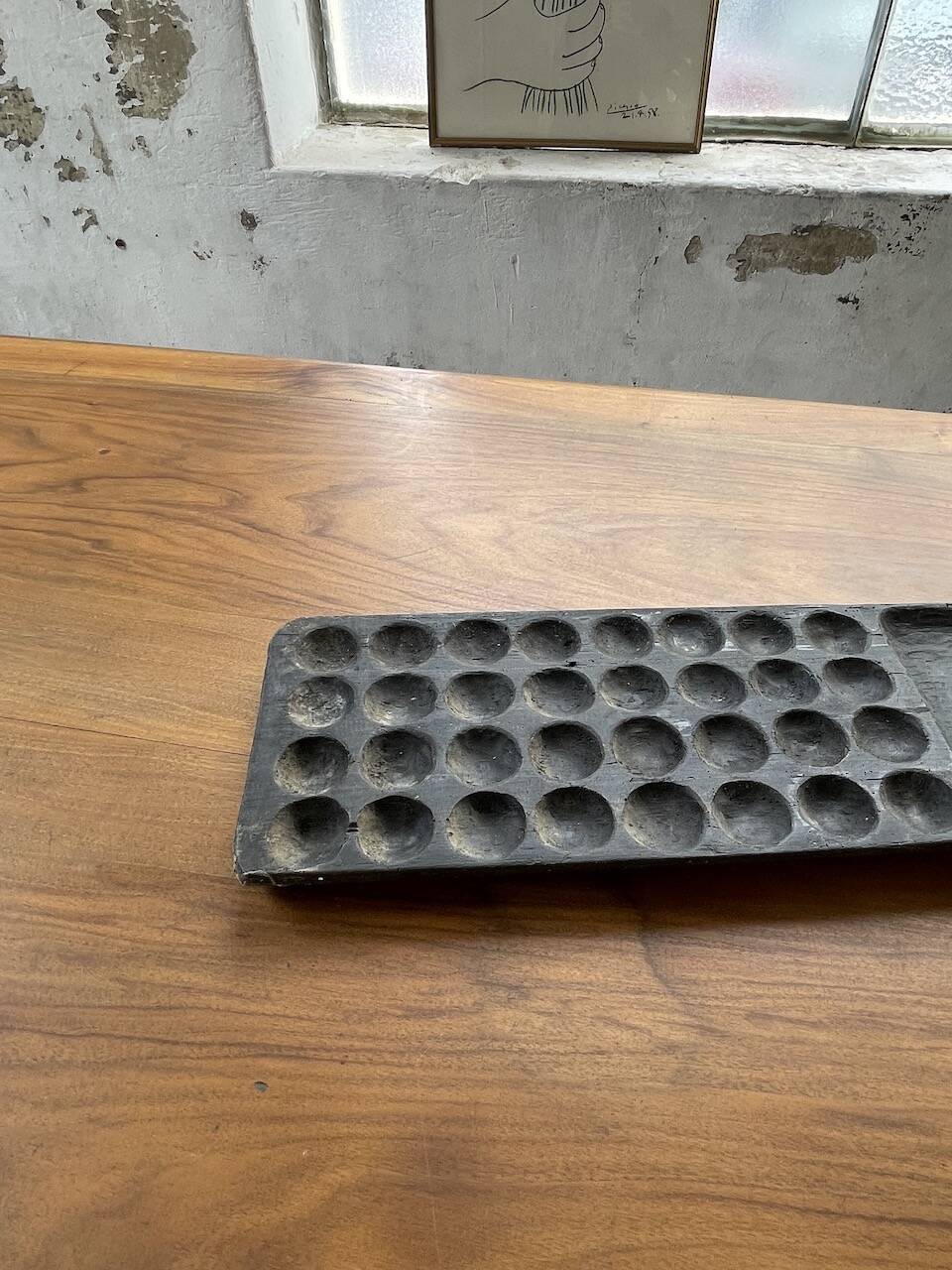 Solid walnut farmhouse castle table 1900 XXL