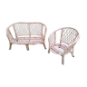 Rotin sofa and armchair set