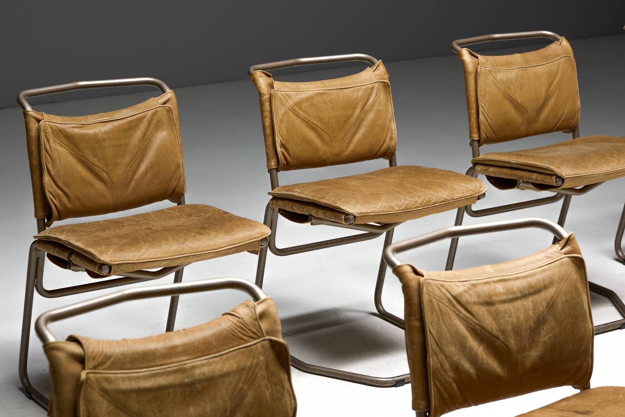 Leather & Steel Dining Chair by Raymond Rombouts, Belgium, 20th century