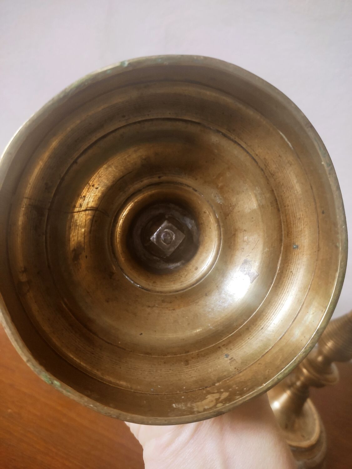 Duo of brass candle holders