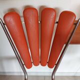 4 orange petal chairs, vintage
