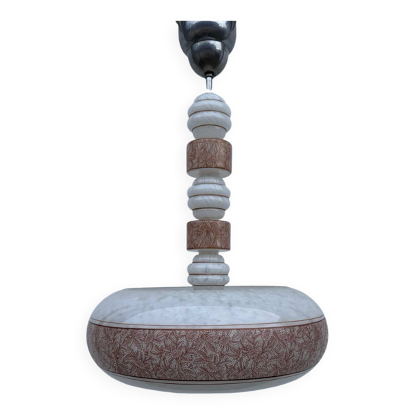 Lustre Art Déco verre Tchécoslovaquie