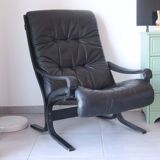 Siesta armchair Westnofa ingmar relling vintage black leather