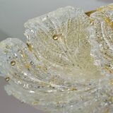Splendid large size Italian Murano glass yellow and transparent ceiling light