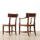 Directoire antique chairs and armchairs in walnut, Italy, 18th century