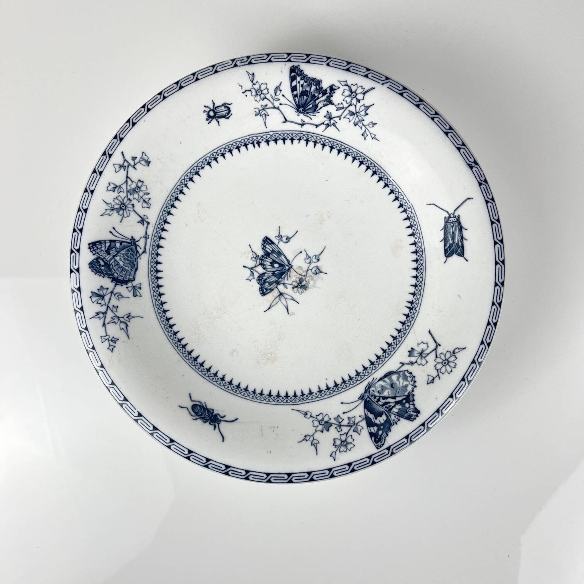 Low blue "Butterfly" compote dish by Minton & co, England, 19th century