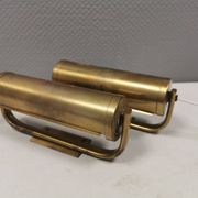 Brass wall lamps with adjustable shades, 1950-60s Denmark