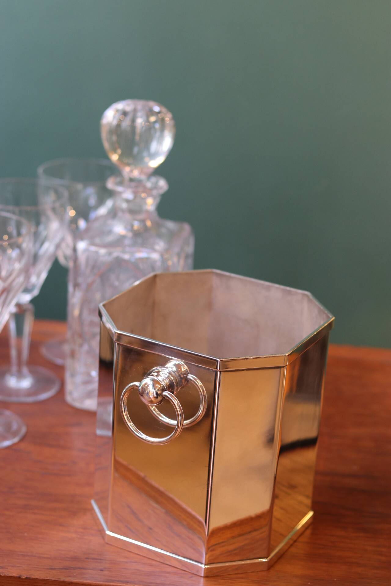 Silver-plated champagne cooler made by the silversmith St James